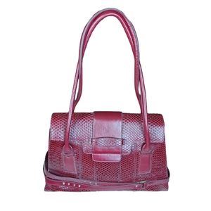 Charlie Lapson Cranberry Pebbled Shoulder Bag HOT!